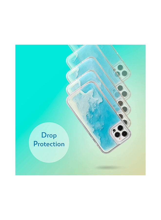 Theodor Full Body Protection with Raised Bezel Flowing Glitter Sand Liquid Case for iPhone 12 Pro Max Black - Image 2