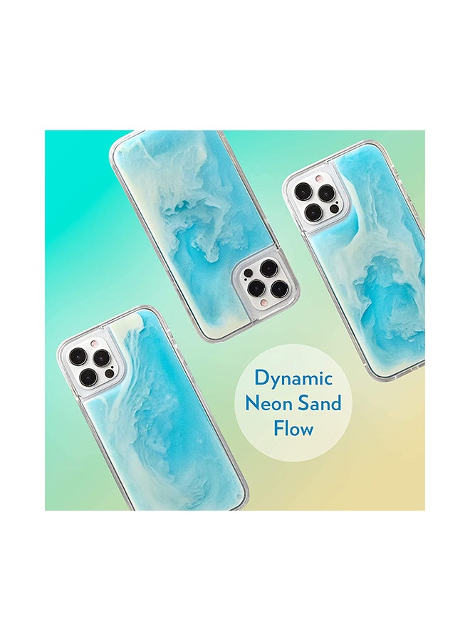 Theodor Full Body Protection with Raised Bezel Flowing Glitter Sand Liquid Case for iPhone 12 Pro Max Black - Image 3