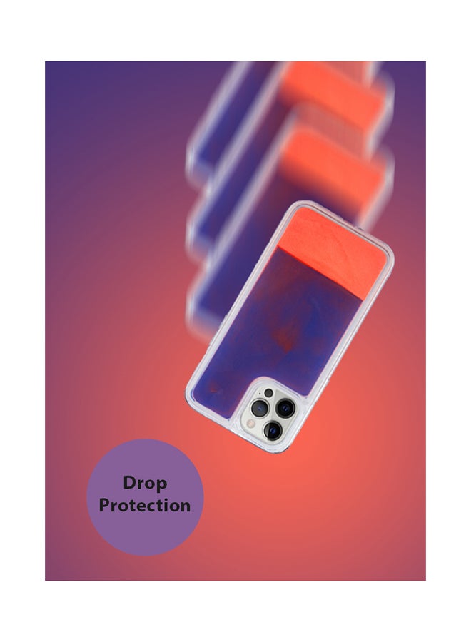 Theodor Full Body Protection with Raised Bezel Flowing Glitter Sand Liquid Case for iPhone 12 Pro Max Dark Blue - Image 2