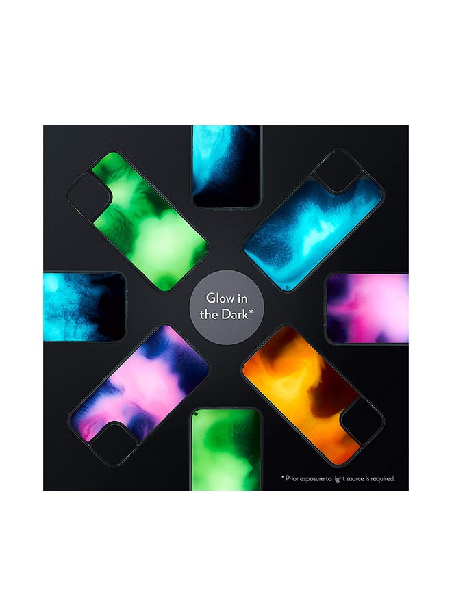 Theodor Full Body Protection with Raised Bezel Flowing Glitter Sand Liquid Case for iPhone 12 Pro Max Dark Blue - Image 5