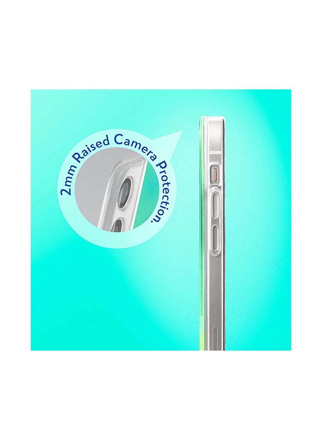 Theodor Full Body Protection with Raised Bezel Flowing Glitter Sand Liquid Case for iPhone 12 Pro Max Green - Image 5