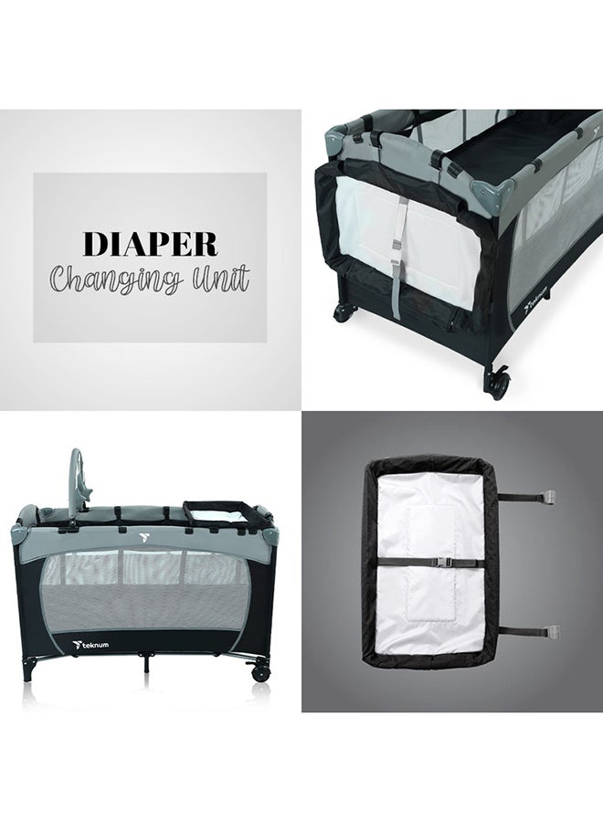 TEKNUM - Explorer Playard And Cot, 0-3 Years- Grey - Image 1