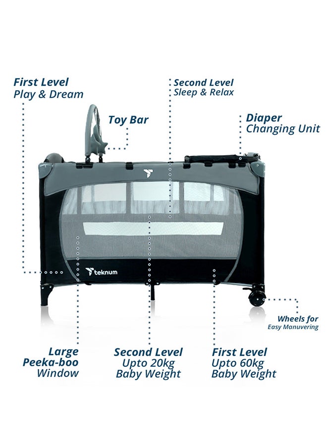 Explorer Playard And Cot, 0-3 Years- Grey - v1630388112/N48445398A_4