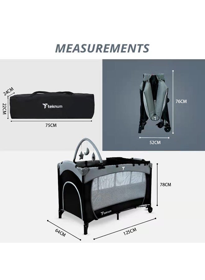 Explorer Playard And Cot, 0-3 Years- Grey - v1630388112/N48445398A_5