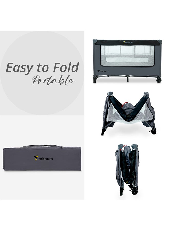 TEKNUM - Astronaut Playard And Cot With Carry Bag, Years- Grey - Image 1