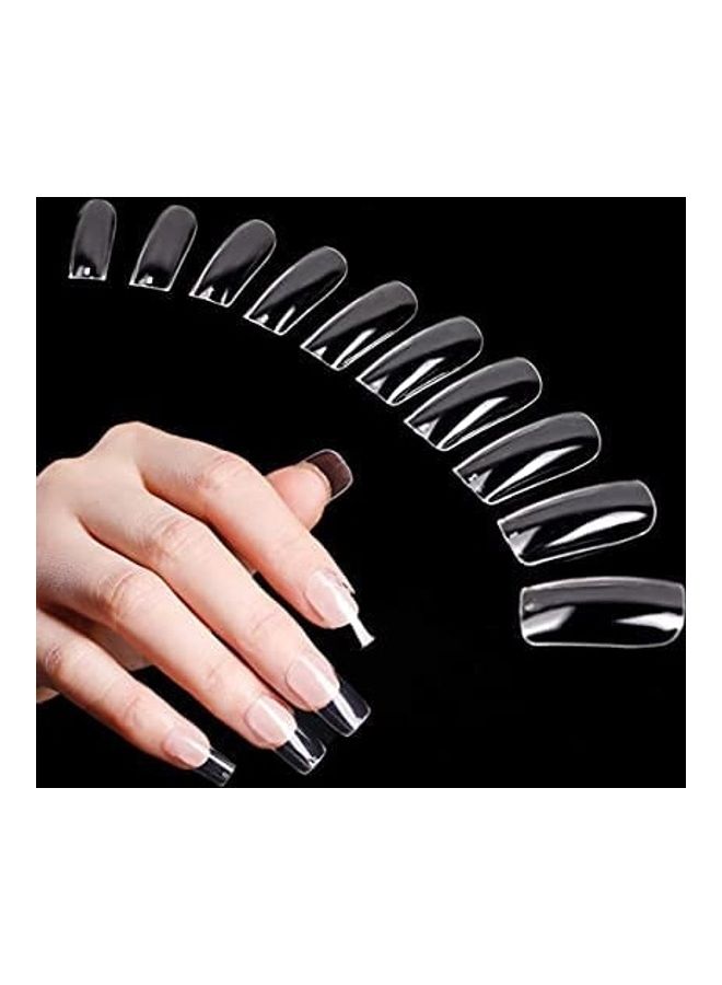 طقم أطراف أظافر صناعية مربعة الشكل مكون من 500 قطعة شفافة - Image 1