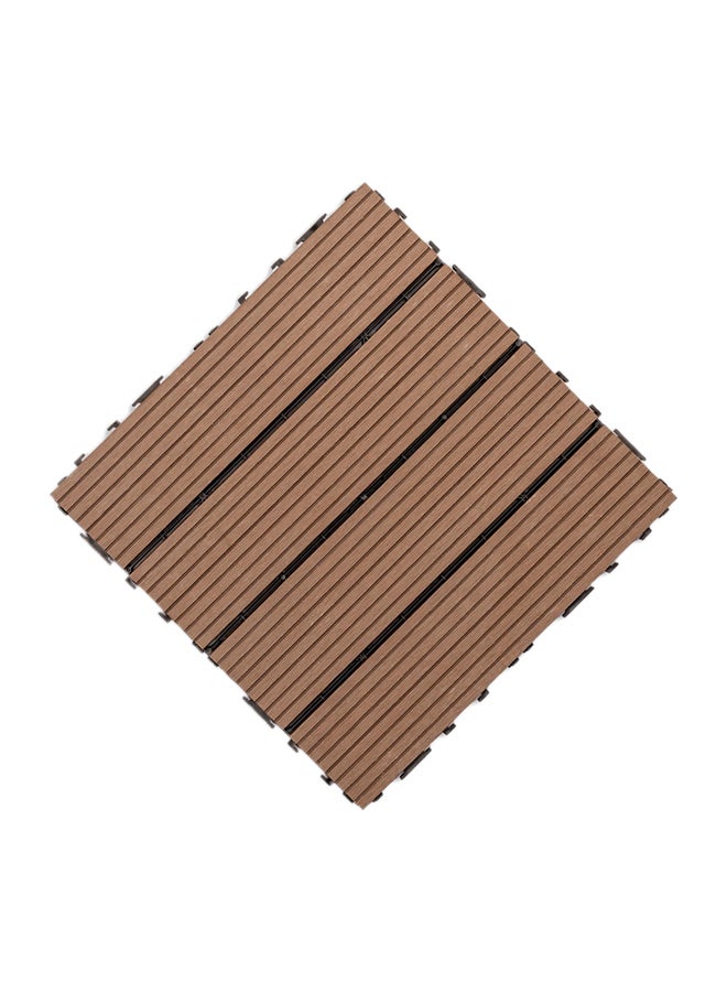 روزيتا بلاط سطح بتصميم متشابك مضاد للماء، من 11 قطعة بني 30x30x2.2سم - Image 1