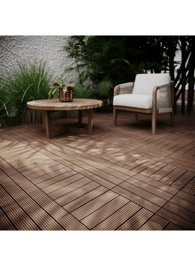 روزيتا بلاط سطح بتصميم متشابك مضاد للماء، من 11 قطعة بني 30x30x2.2سم - Image 2