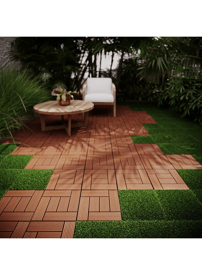 روزيتا بلاط عشب صناعي متشابك مكون من 11 قطعة أخضر 30x30x2.2سم - Image 2