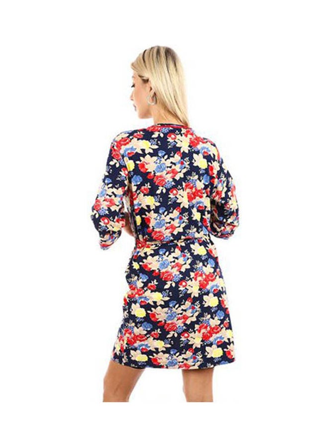 Caesar - Women Flory Robe With Belt Multicolour - Image 1