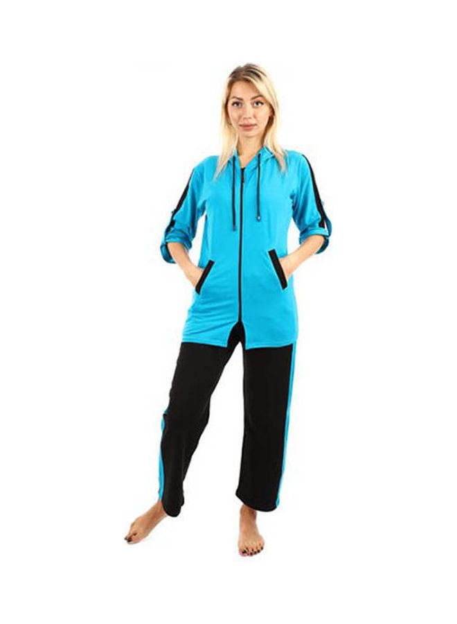 Caesar Likra Training Suit With Long Zipper Turquoise 