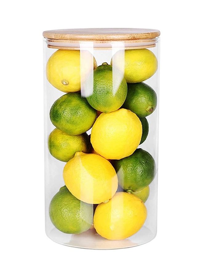 بي جي إم مرطبان زجاجي بغطاء من الخيزران متعدد الألوان 750ملليلتر - Image 1