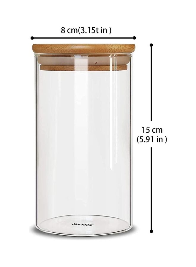 بي جي إم مرطبان زجاجي بغطاء من الخيزران متعدد الألوان 750ملليلتر - Image 2