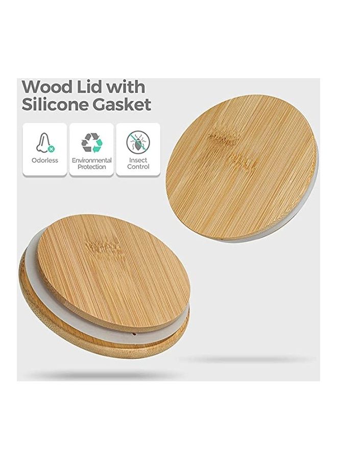 بي جي إم مرطبان زجاجي بغطاء من الخيزران متعدد الألوان 750ملليلتر - Image 3