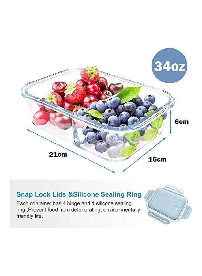 BGM Aiwanto Glass Lunch Box Blue 1000ml  - Image 3