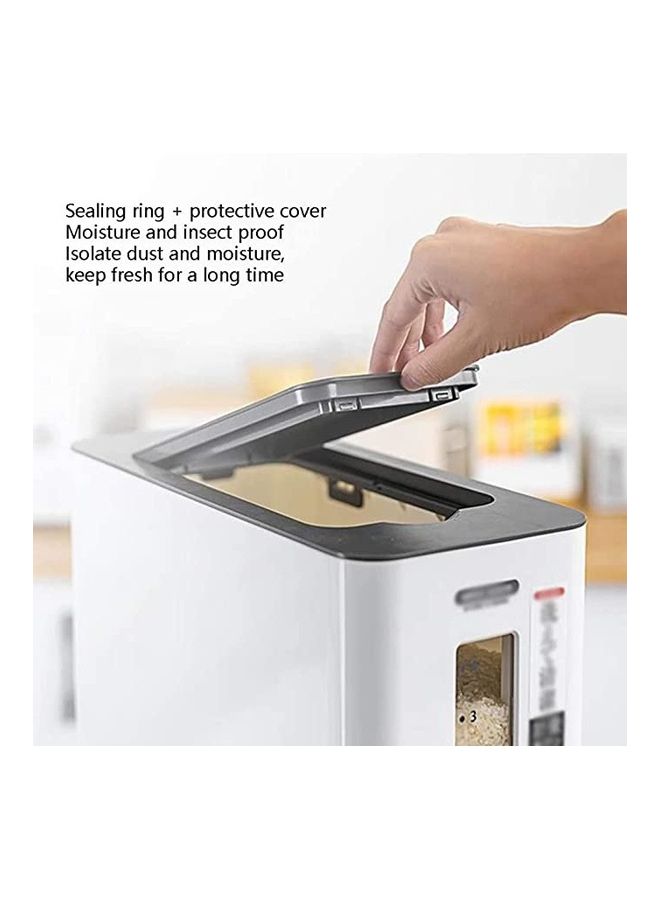 BGM Rice Dispenser With Lid White/Black 12kg - Image 2