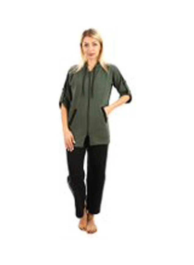Caesar Likra Training Suit With Long Zipper Dark Green 