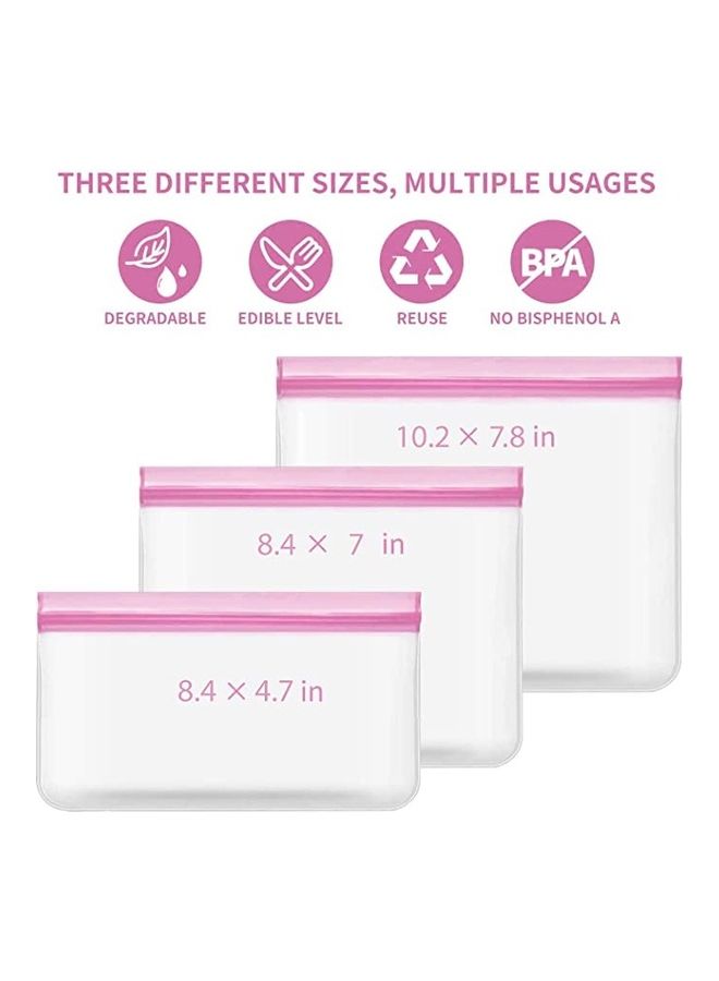 BGM 10-Piece Reusable Plastic Freezer Bag Set Clear 10.2x7.8, 8.4x7, 8.4x4.7inch - Image 2