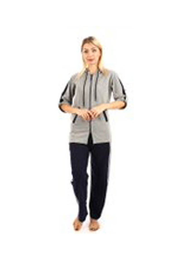Caesar Likra Trainning Suit With Long Zipper Grey  - Image 1