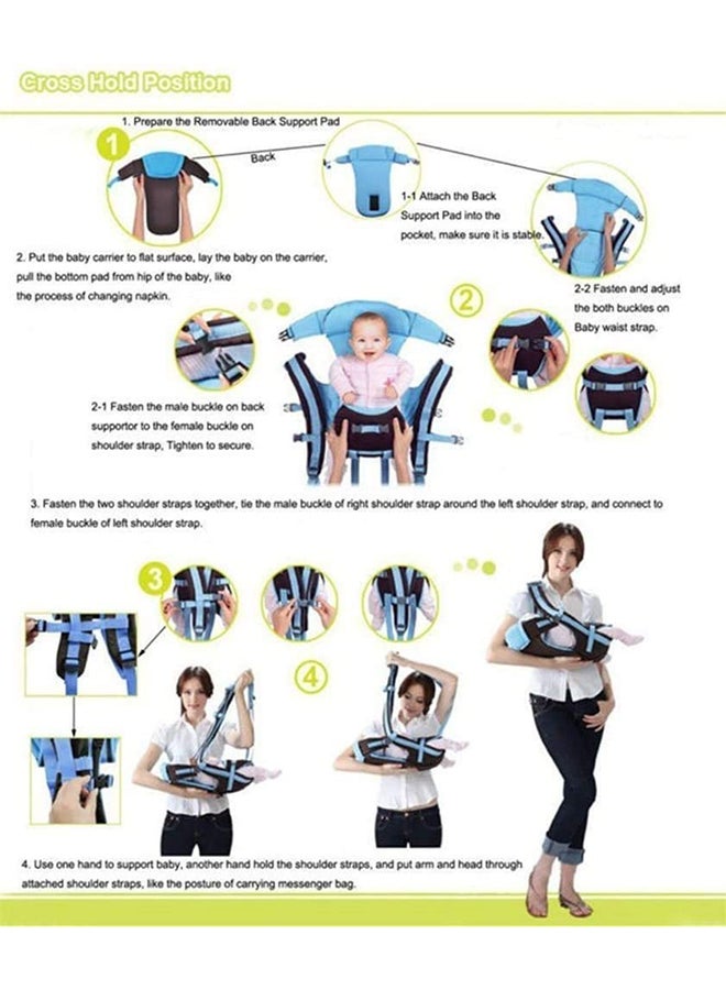 Bethbear - Shoulder Baby Carrier-	Blue/Black - Image 1