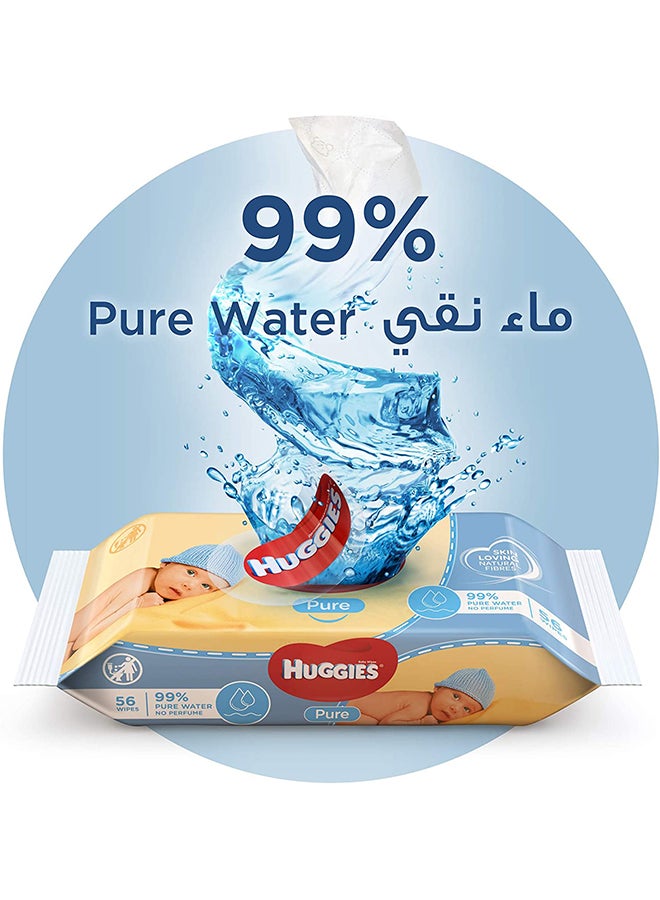 Huggies Pure Baby Wipes, 224 Count (2+2 Free) - Skin Loving Natural Fibers  - Image 4