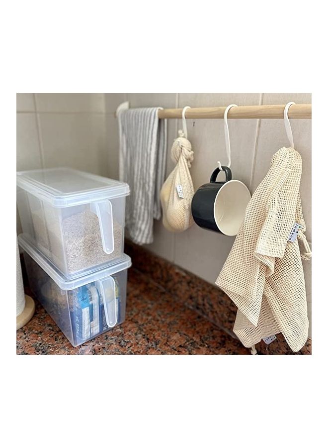 BGM 2-Piece 3-Compartment Kitchen Organizer Storage Container Clear 12.2x6.1x6.3inch - Image 2