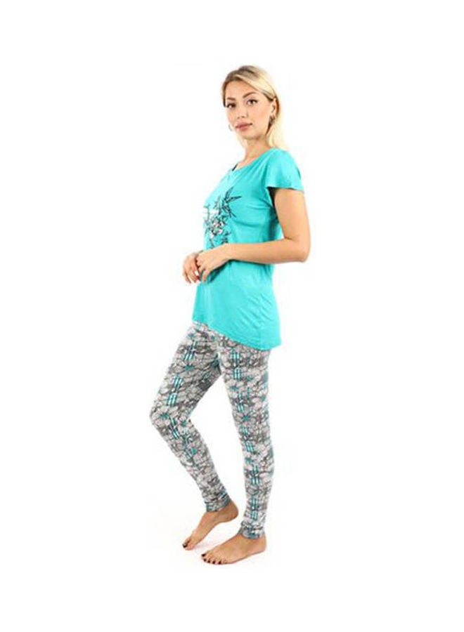 Caesar - Printed With Pants Pajama Set Multicolour - Image 1