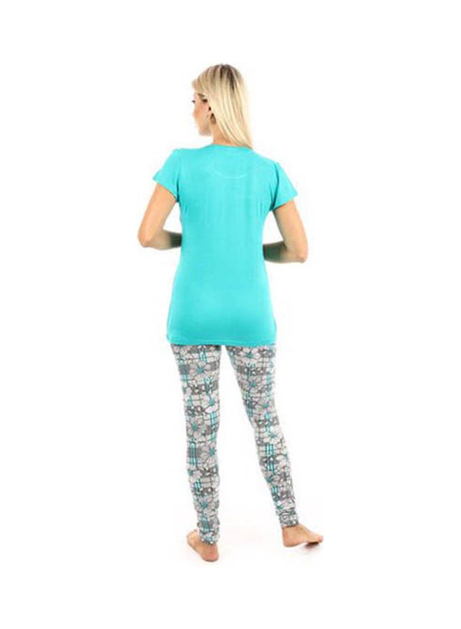 Caesar - Printed With Pants Pajama Set Multicolour - Image 1