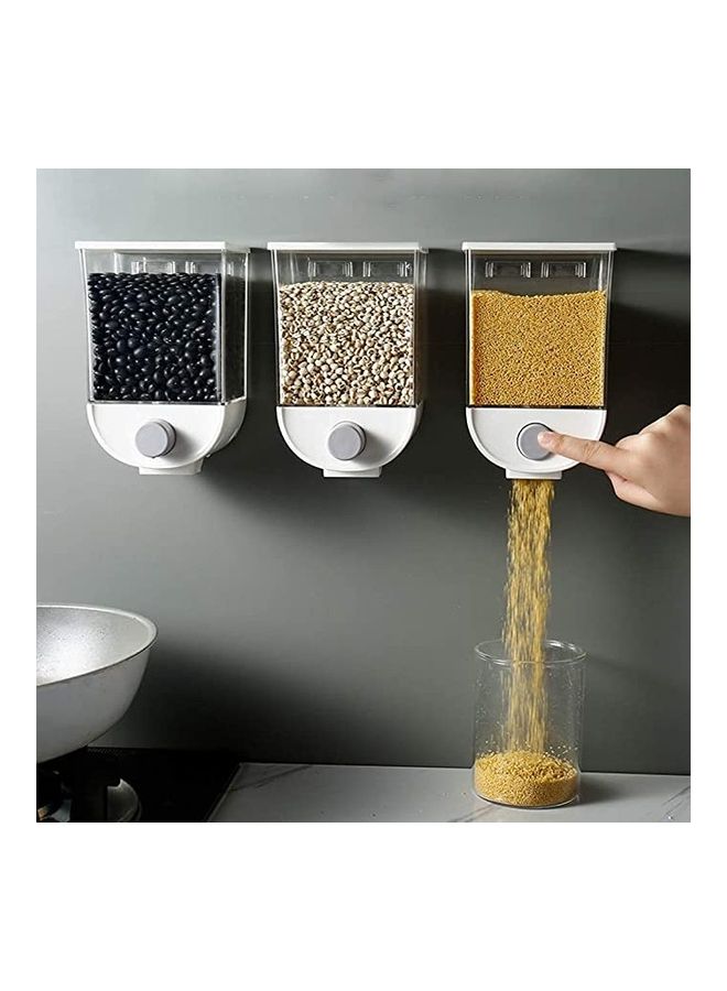 بي جي إم حاوية لتخزين الطعام وموزع الحبوب تثبت على الحائط شفاف/ أبيض 1000ملليلتر - Image 2