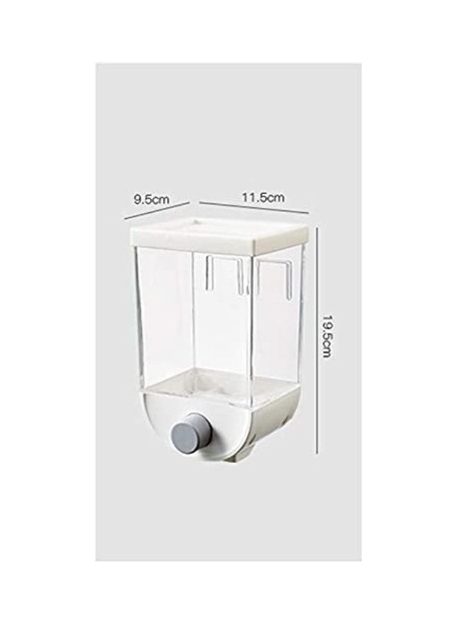 بي جي إم حاوية لتخزين الطعام وموزع الحبوب تثبت على الحائط شفاف/ أبيض 1000ملليلتر - Image 3
