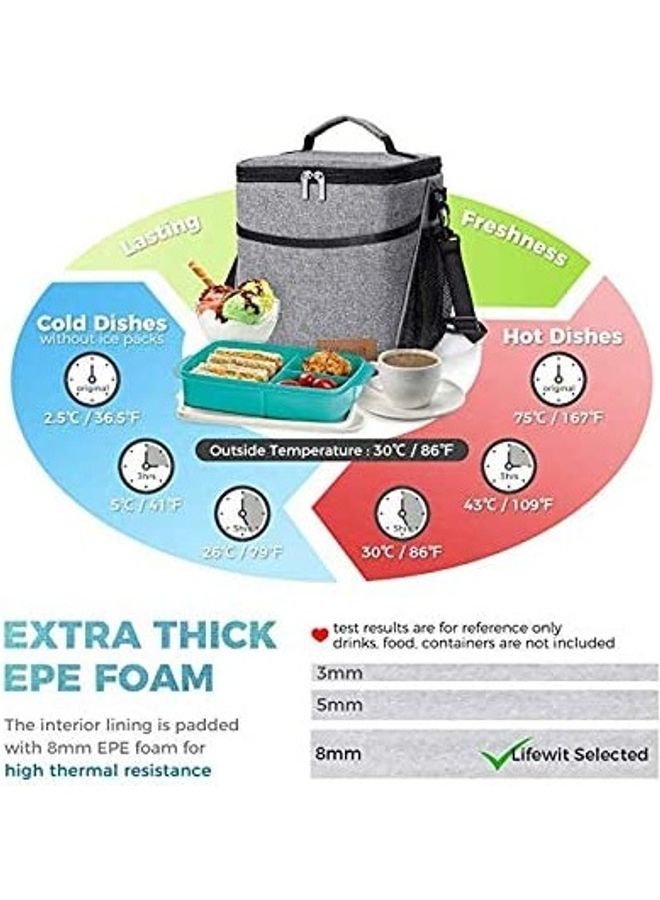 BGM Insulated Lunch Bag Grey/Black 9Liters  - Image 3