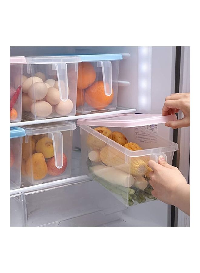 4-Piece Fridge Plastic Food Storage Container Clear 31x15x16cm