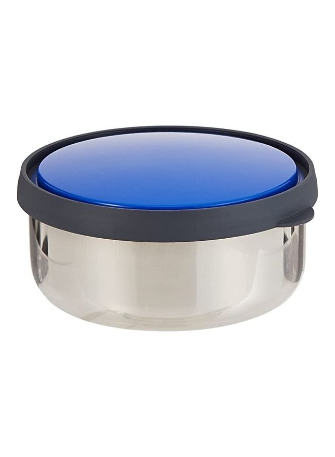 بي جي إم وِعاء تخزين من الفولاذ مزود بغطاء بلاستيكي فضي/أزرق 12سم - Image 1