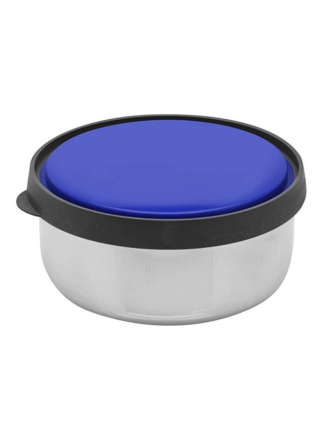 بي جي إم وِعاء تخزين من الفولاذ مزود بغطاء بلاستيكي فضي/أزرق 12سم - Image 3