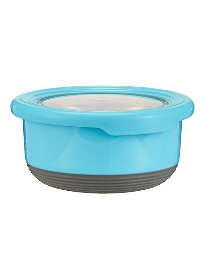 BGM Round Food Container Blue/Grey 220ml - Image 1