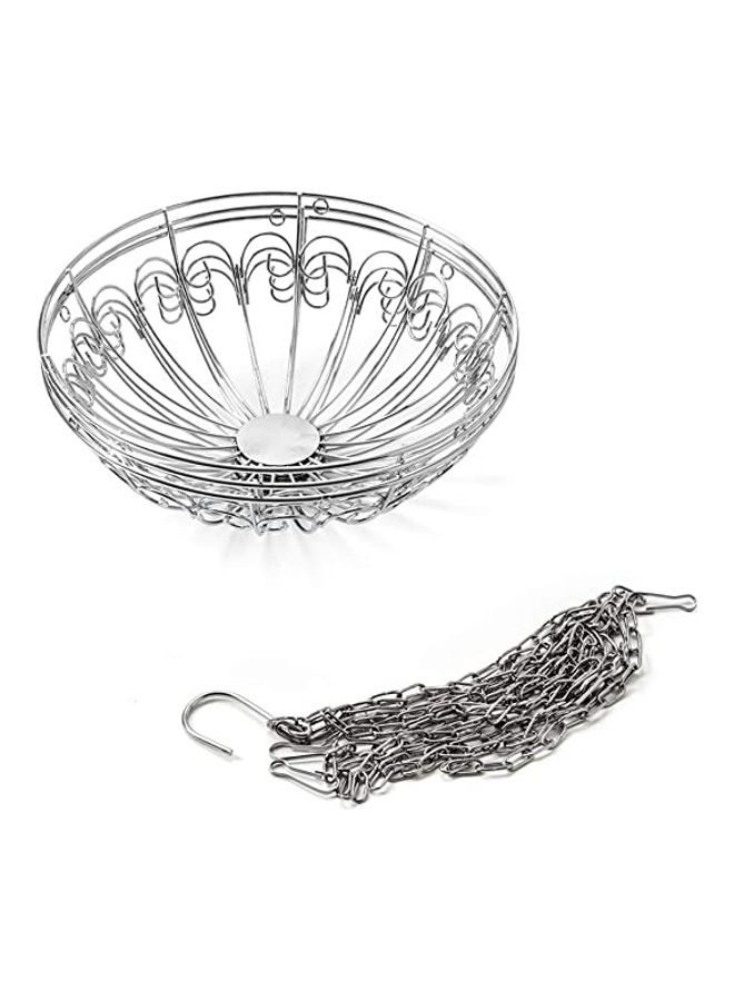 بي جي إم سلة فواكه للتعليق بـ3 طبقات فضي 28x125سم - Image 2