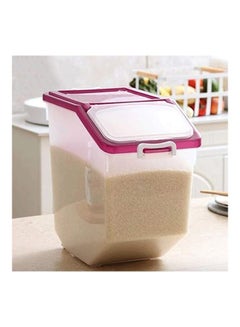 Rice Storage Container With Lid Clear/Purple 10kg