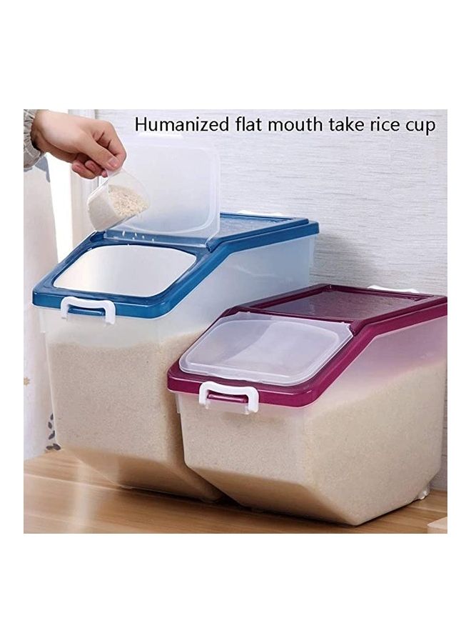BGM - Rice Storage Container With Lid Clear/Purple 10kg - Image 1