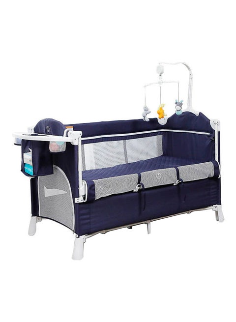 4 In 1 Baby Bedside Co - Sleeper Bassinet And Playpen With Rocker Navy Blue