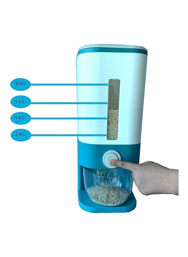 BGM Rice Dispenser With Measuring Cup Blue/White 12kg  - Image 3