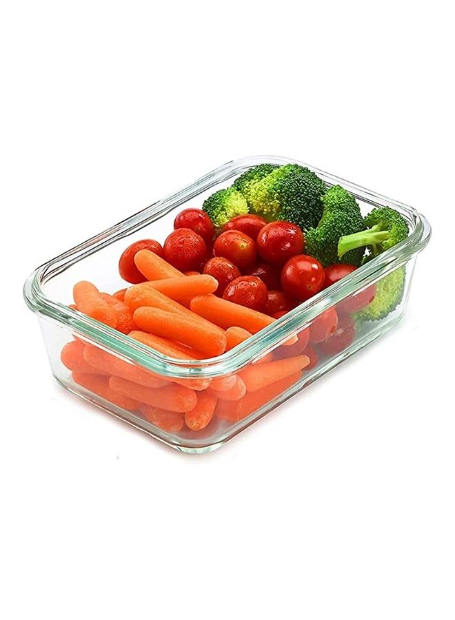 BGM Glass Lunch Box With Knife And Fork Clear/Blue 1000ml - Image 3