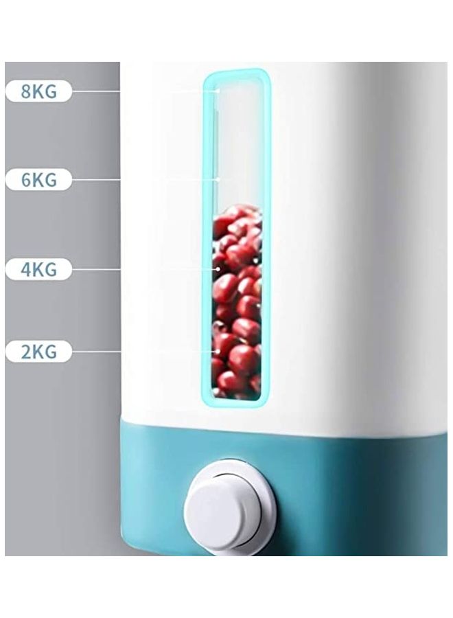 BGM - Rice Dispenser Storage Container White/Blue 34x17x41cm - Image 1