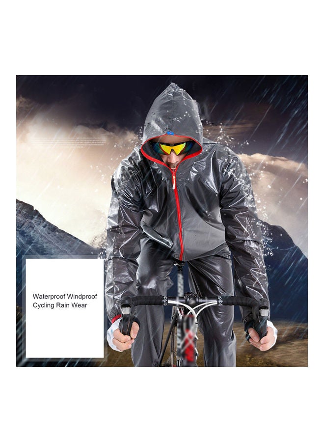 Cycling Raincoat Hooded Suit L - Image 2