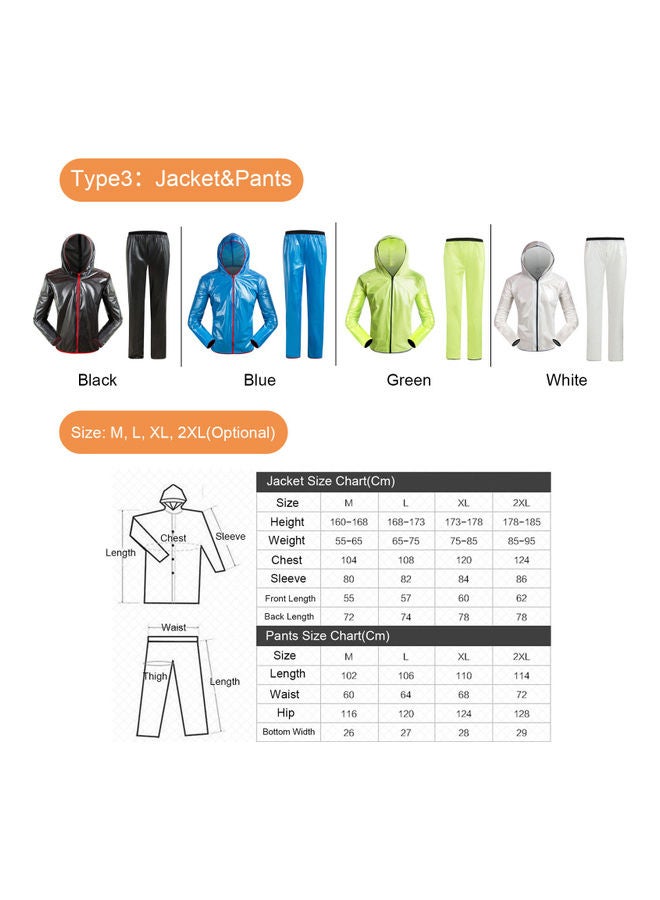 Cycling Raincoat Hooded Suit L - Image 4