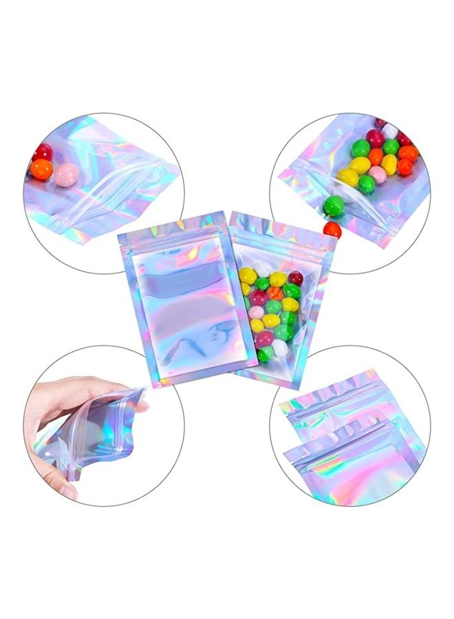 BGM 100-Piece Resealable Smell Proof Bags Silver 10x15cm - Image 3