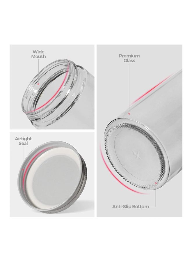 FUFU - 12-Piece Mason Jar With Lid Set Clear/Silver 250ml - Image 1