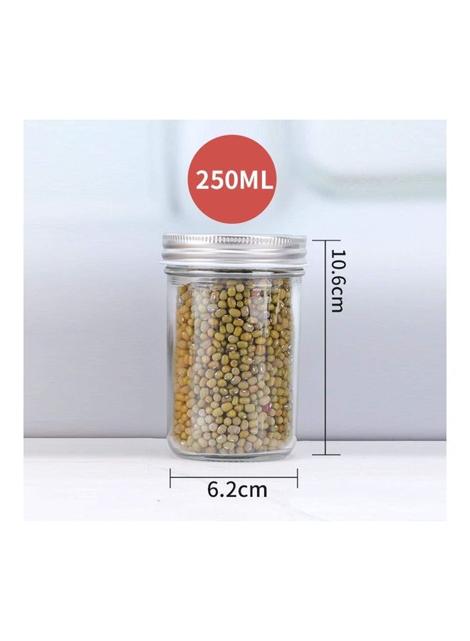 FUFU 12-Piece Mason Jar With Lid Set Clear/Silver 250ml  - Image 2