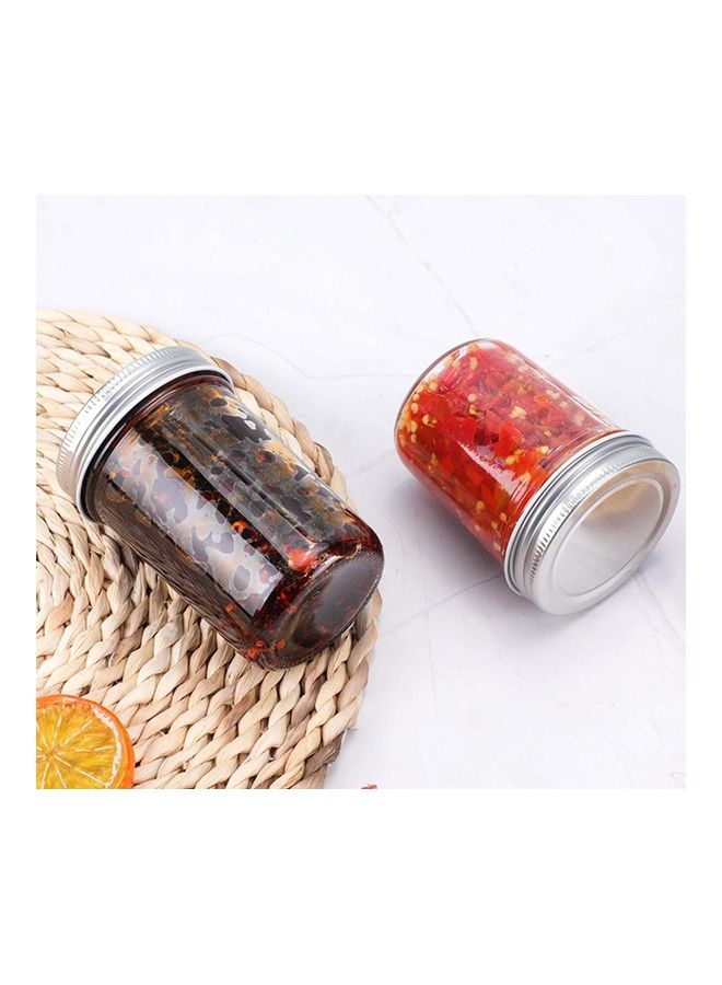 FUFU 12-Piece Mason Jar With Lid Set Clear/Silver 250ml  - Image 3