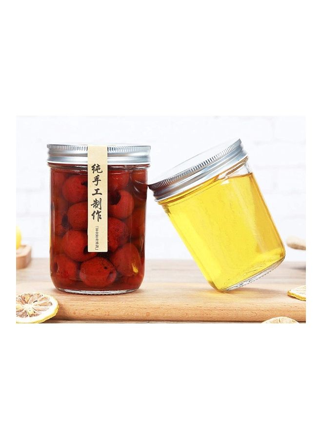 FUFU 12-Piece Mason Jar With Lid Set Clear/Silver 250ml  - Image 4