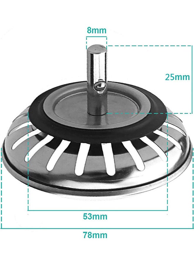 Sink Drainer Filter Silver 7.8x7.8x4cm  - Image 3